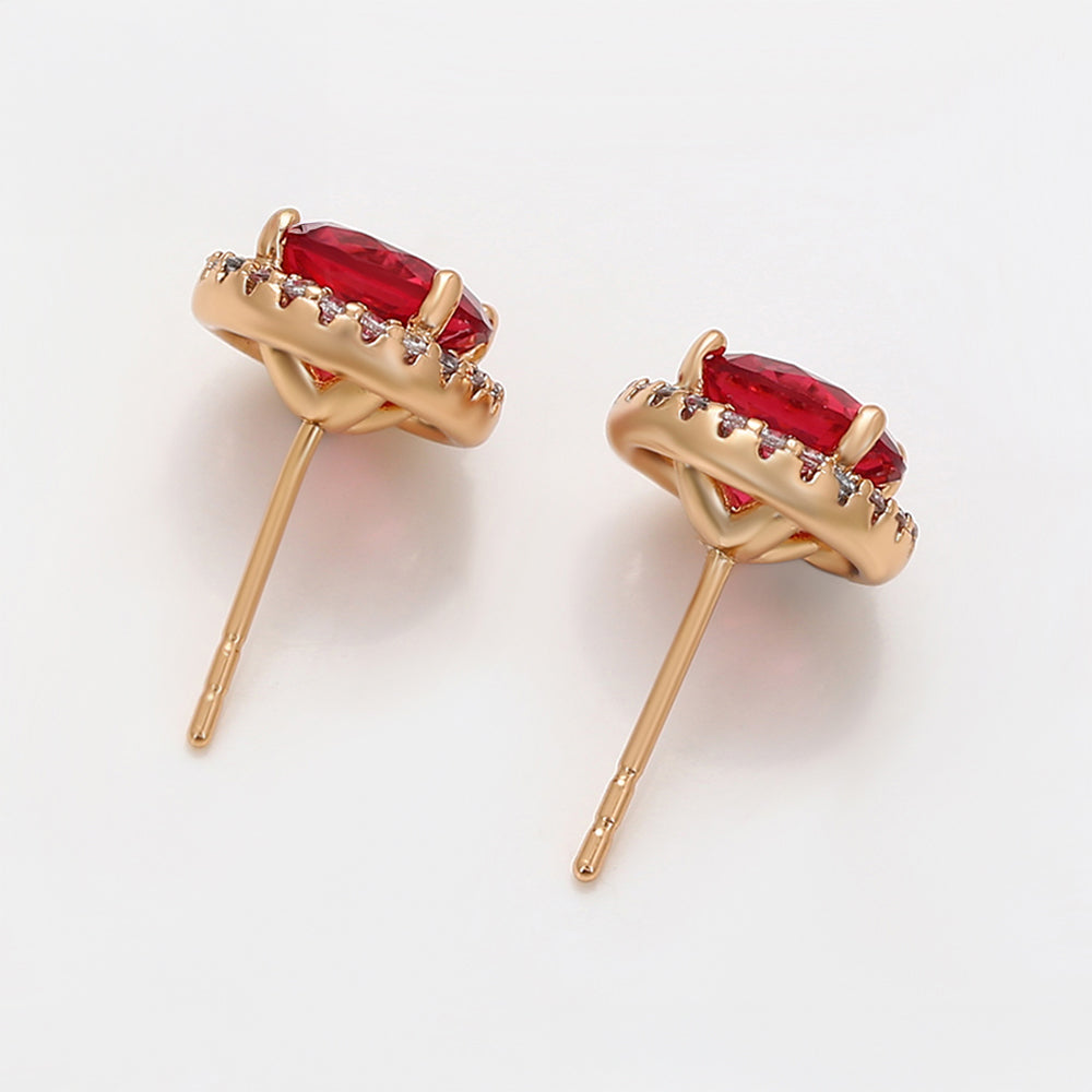 Pozlacené Slitinové Náušnice s Červeným Emporia® Křišťálem a Bílým Emporia® Křišťálem 5 