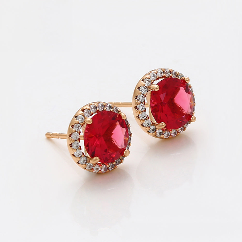 Pozlacené Slitinové Náušnice s Červeným Emporia® Křišťálem a Bílým Emporia® Křišťálem 7 