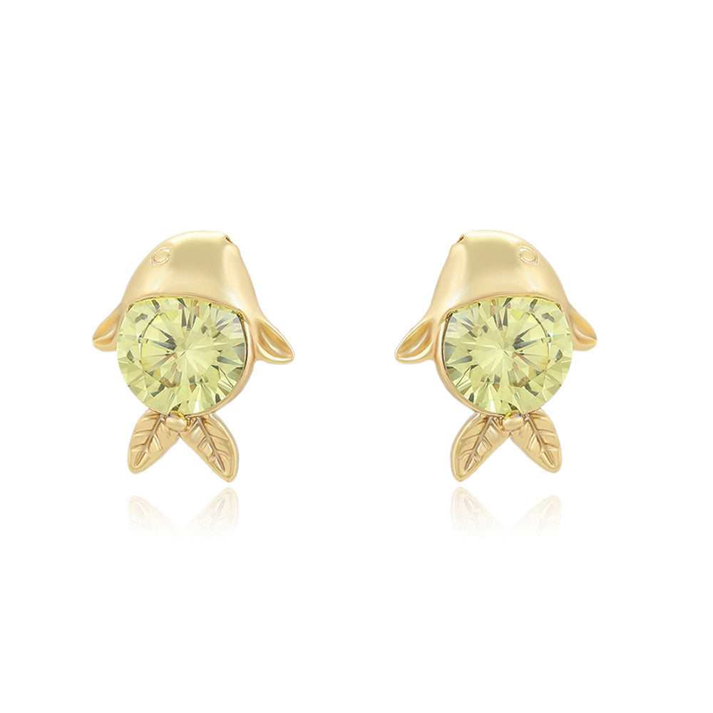 Pozlacené Slitinové Náušnice se Zeleným Emporia® Křišťálem 1 