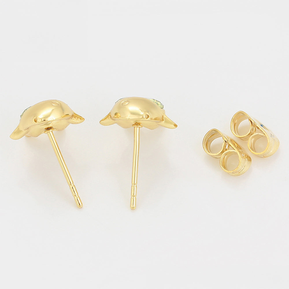 Pozlacené Slitinové Náušnice se Zeleným Emporia® Křišťálem 4 