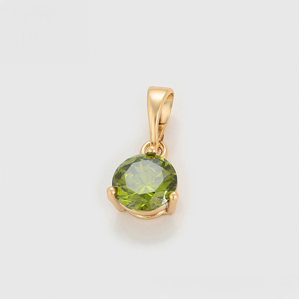 Pozlacený Slitinový Přívěsek se Zeleným Emporia® Křišťálem