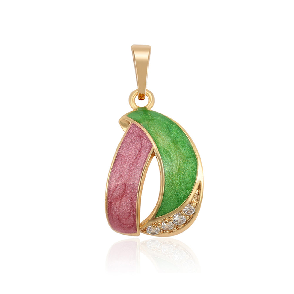 Pozlacený Slitinový Přívěsek se Smaltem a Bílým Emporia® Křišťálem