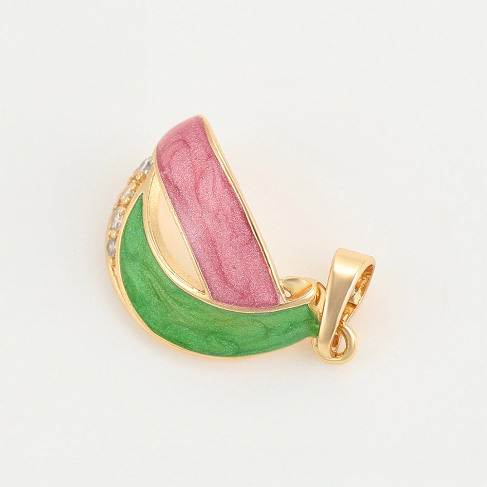 Pozlacený Slitinový Přívěsek se Smaltem a Bílým Emporia® Křišťálem 3 