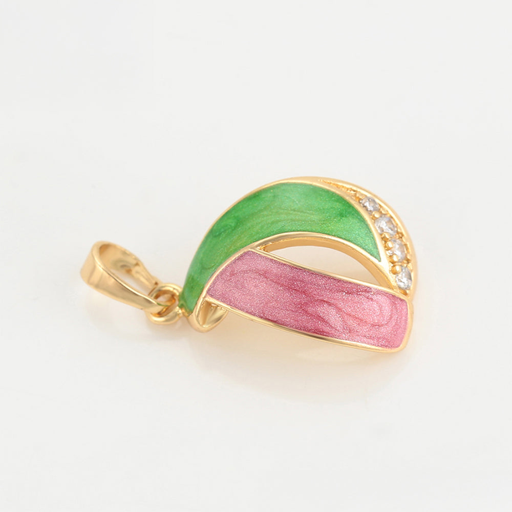 Pozlacený Slitinový Přívěsek se Smaltem a Bílým Emporia® Křišťálem