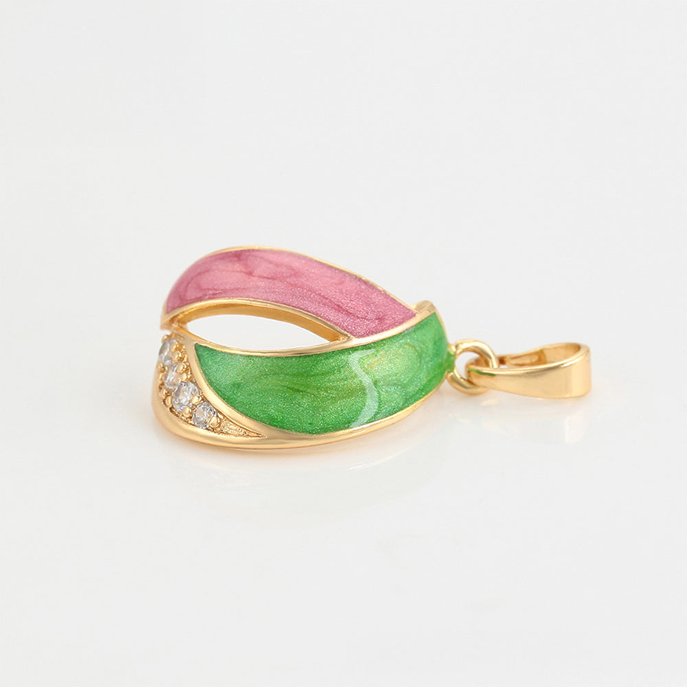 Pozlacený Slitinový Přívěsek se Smaltem a Bílým Emporia® Křišťálem