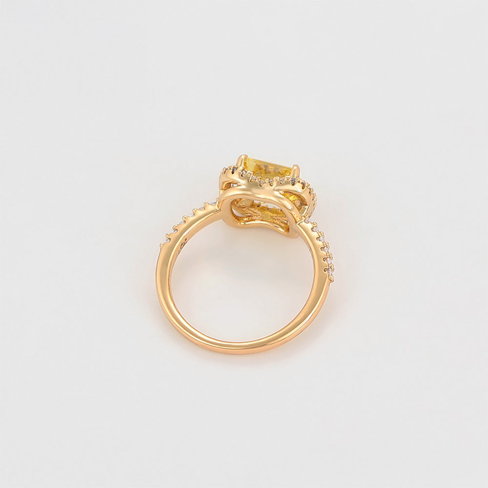 Pozlacený Slitinový Prsten se Žlutým Emporia® Křišťálem a Bílým Emporia® Křišťálem 3 