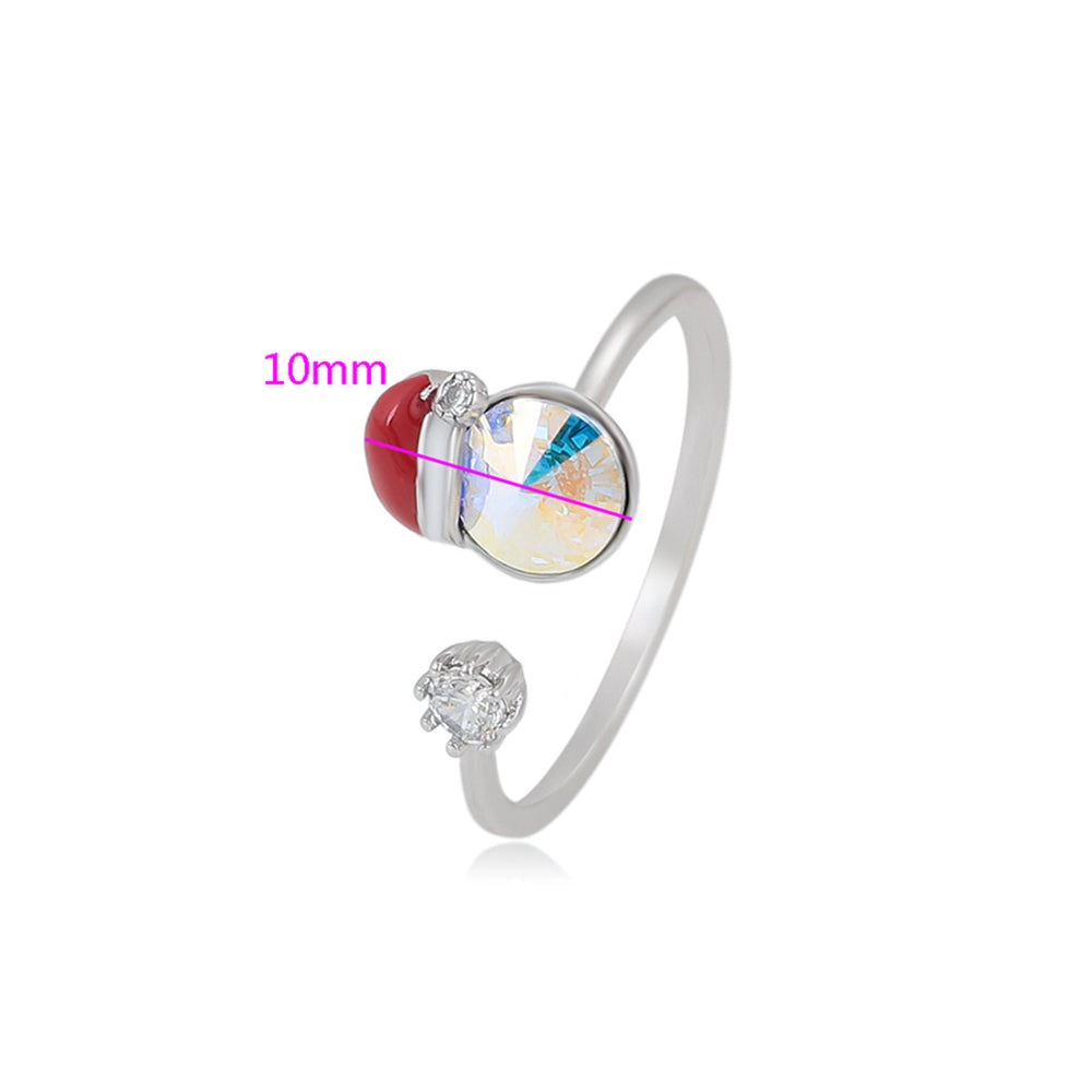 Pozlacený Slitinový Prsten s Červeným Emporia® Křišťálem a Bílým Emporia® Křišťálem 2 