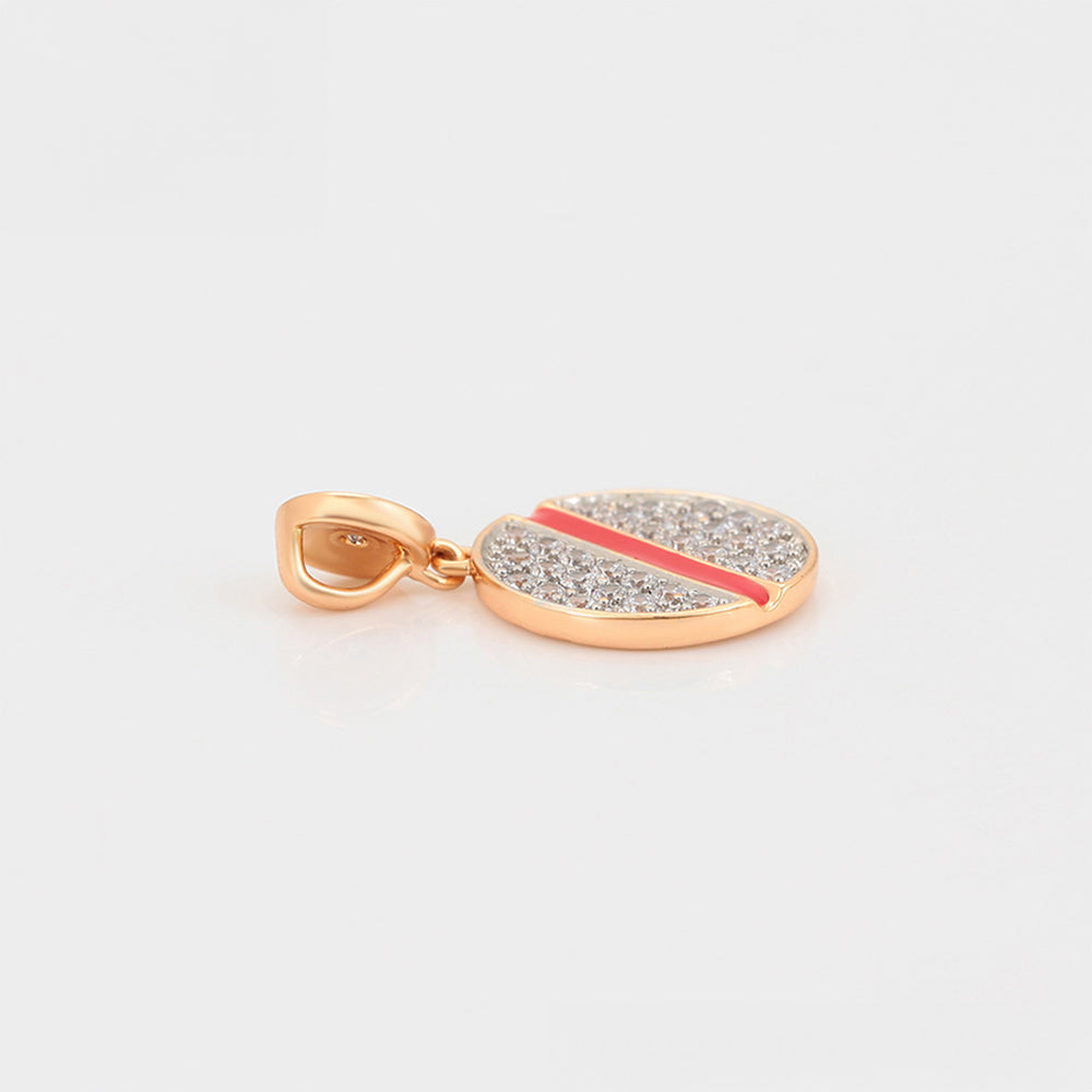 Pozlacená Slitinová Sada s Červeným Emporia® Křišťálem a Bílým Emporia® Křišťálem ( Náušnice+Přívěsek ) 5 