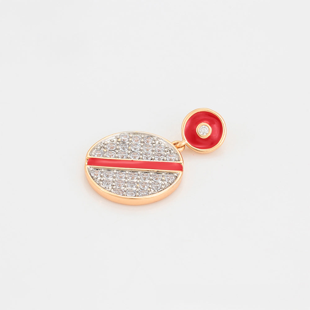 Pozlacená Slitinová Sada s Červeným Emporia® Křišťálem a Bílým Emporia® Křišťálem ( Náušnice+Přívěsek ) 7 