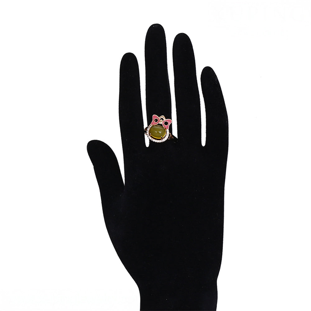 Pozlacená Slitinová Sada se Žlutým Emporia® Křišťálem a Bílým Emporia® Křišťálem ( Náušnice+Prsten+Přívěsek ) 8 