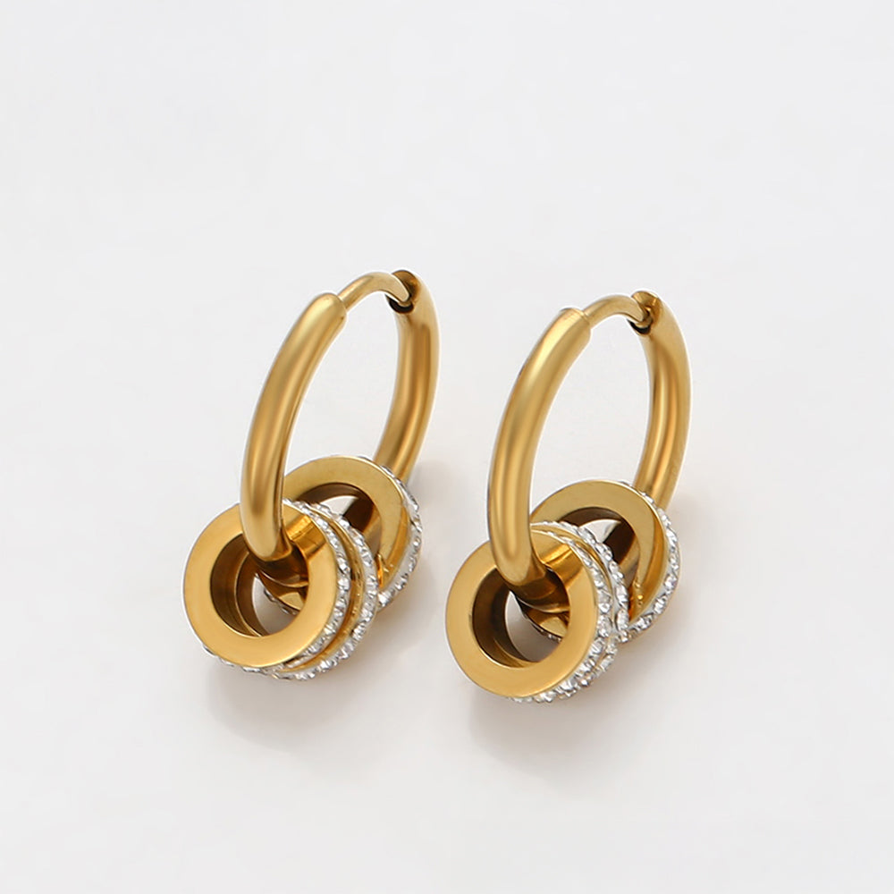 Pozlacená Slitinová Sada s Bílým Emporia® Křišťálem ( Náhrdelník+Náušnice+Přívěsek ) 11 