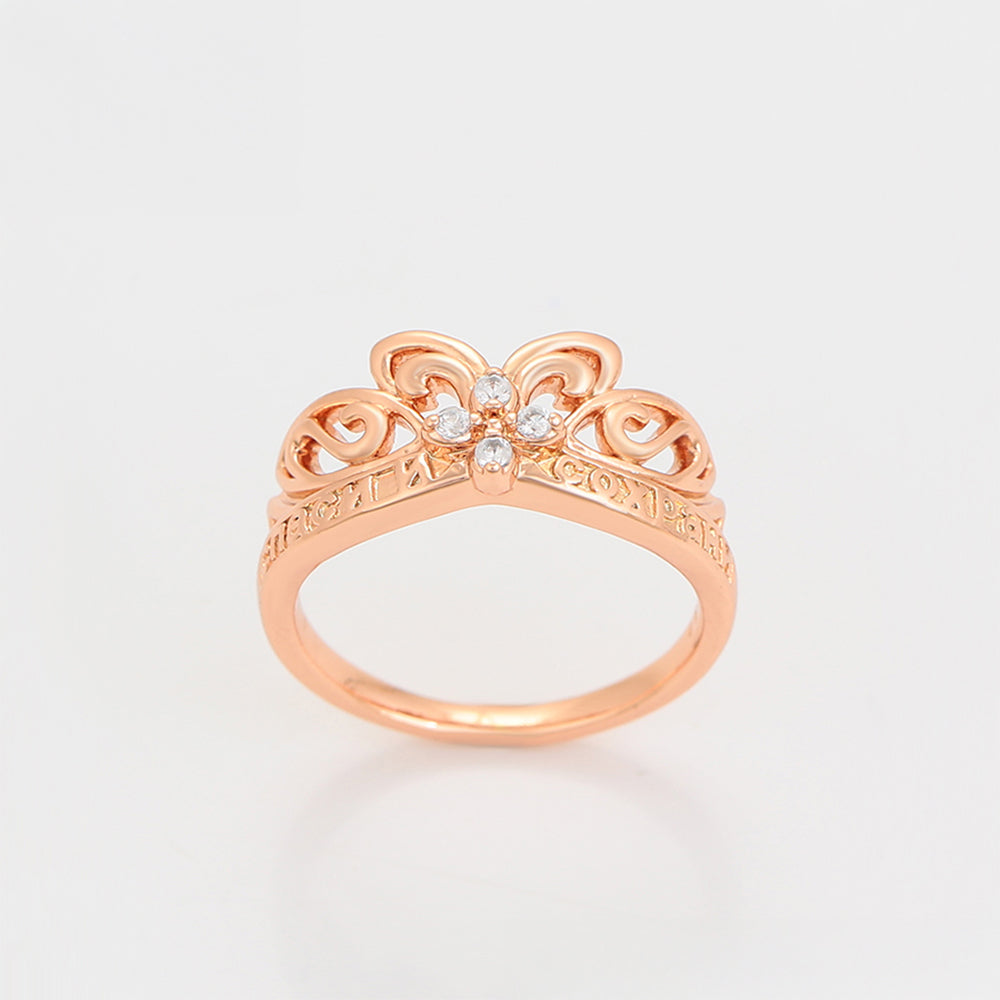 Pozlacený Slitinový Prsten s Bílým Emporia® Křišťálem 6 