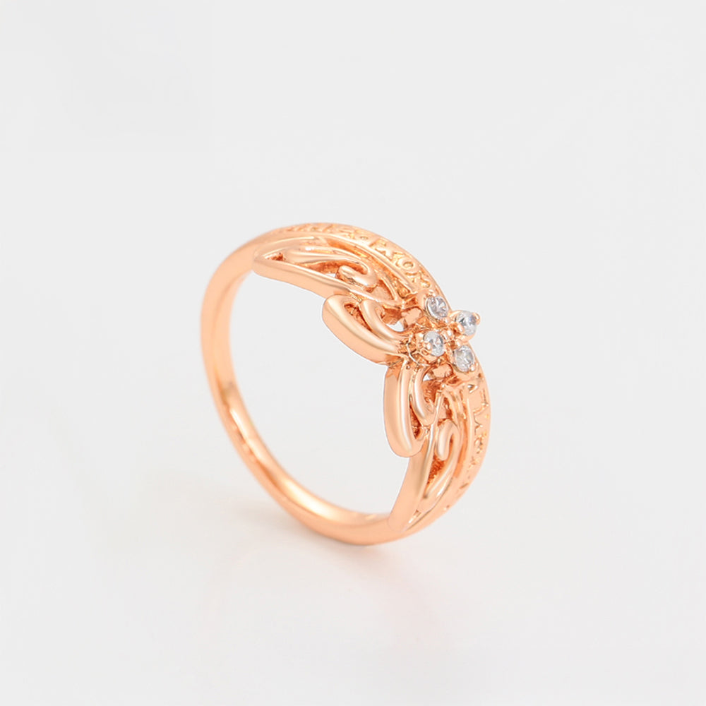 Pozlacený Slitinový Prsten s Bílým Emporia® Křišťálem