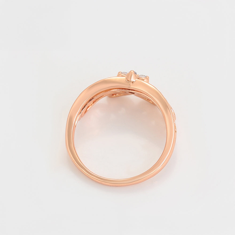 Pozlacený Slitinový Prsten s Bílým Emporia® Křišťálem