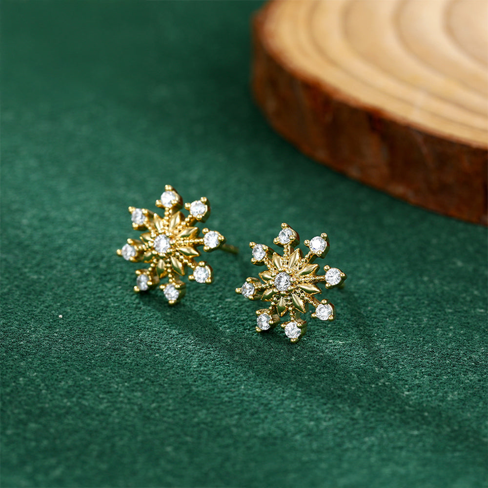 Pozlacené Slitinové Náušnice s Bílým Emporia® Křišťálem