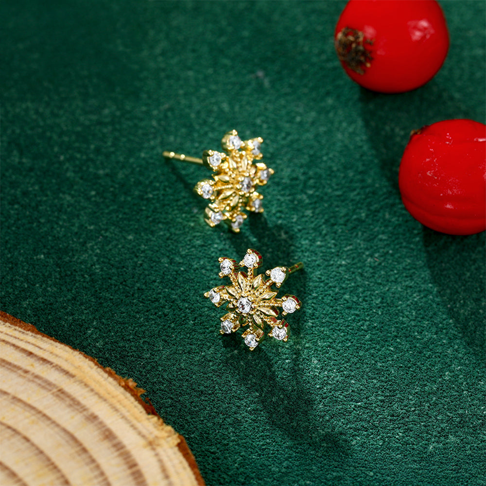 Pozlacené Slitinové Náušnice s Bílým Emporia® Křišťálem 5 