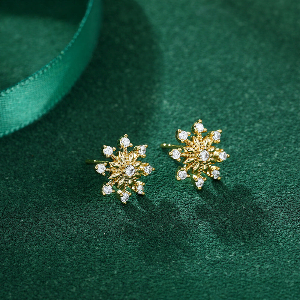 Pozlacené Slitinové Náušnice s Bílým Emporia® Křišťálem 6 