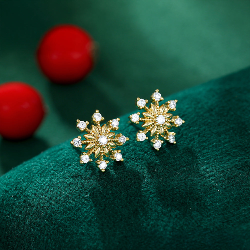 Pozlacené Slitinové Náušnice s Bílým Emporia® Křišťálem 1 