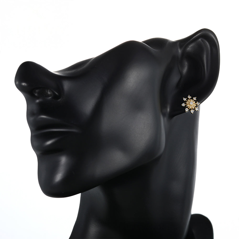 Pozlacené Slitinové Náušnice s Bílým Emporia® Křišťálem 9 