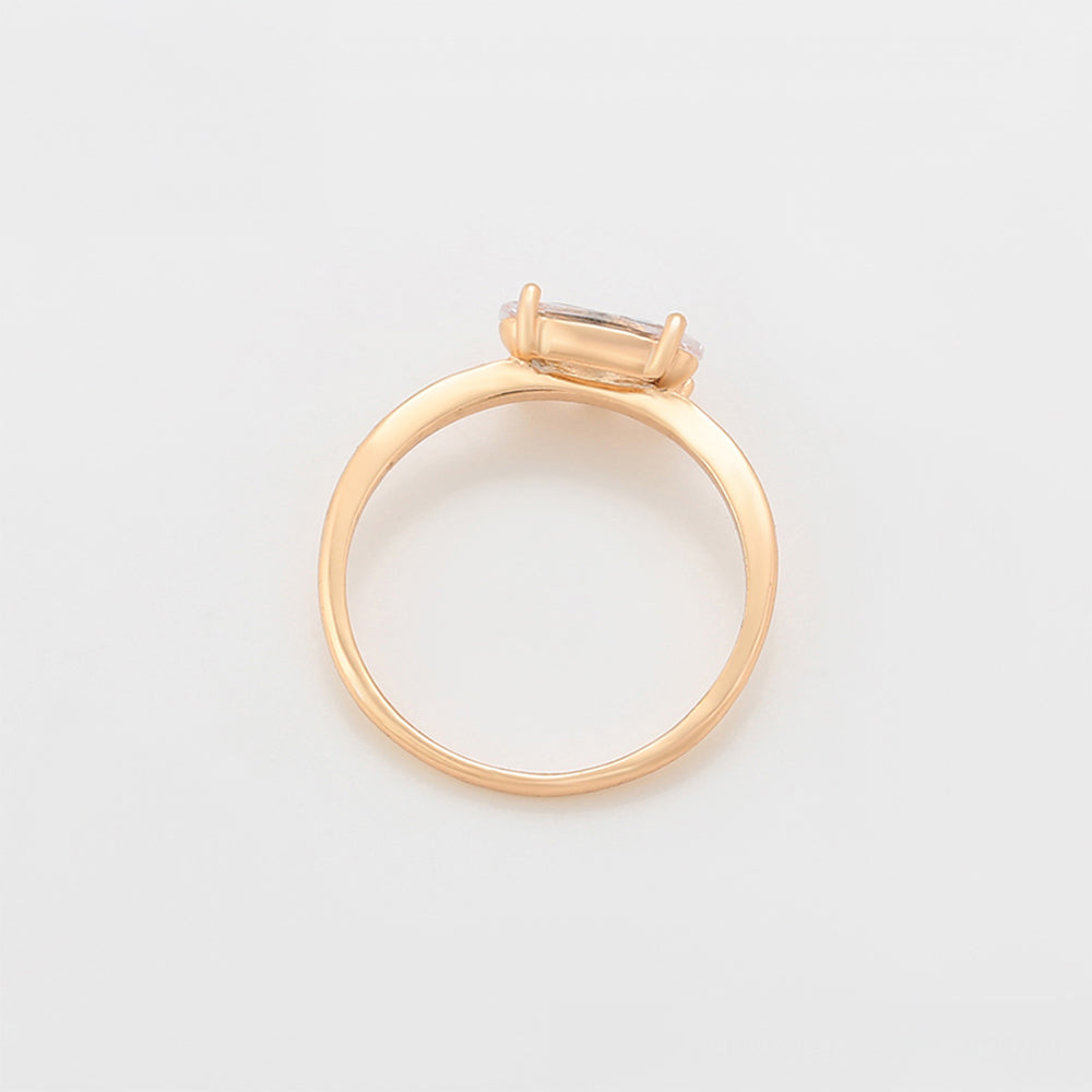 Pozlacený Slitinový Prsten s Bílým Emporia® Křišťálem