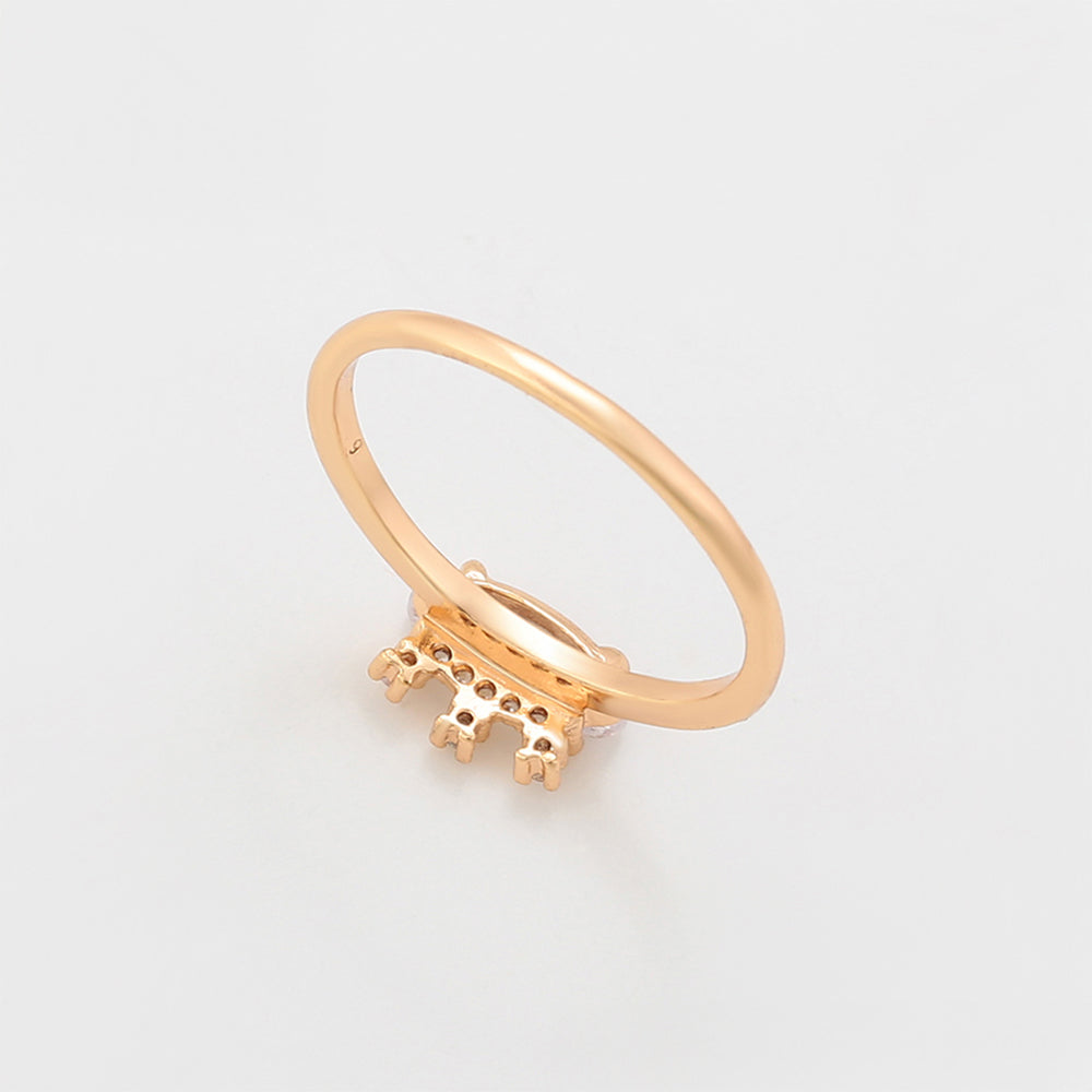 Pozlacený Slitinový Prsten s Bílým Emporia® Křišťálem 7 