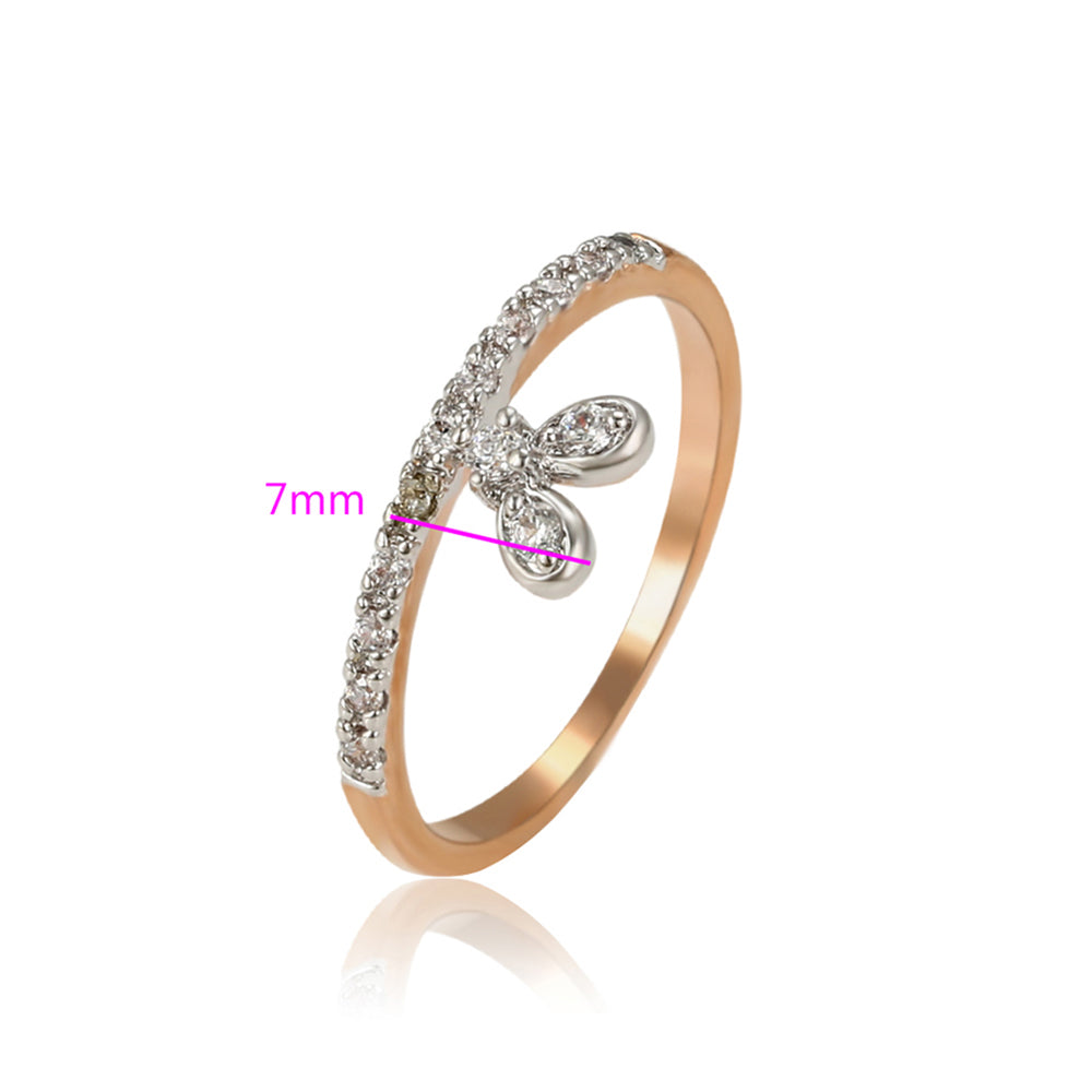 Pozlacený Slitinový Prsten s Bílým Emporia® Křišťálem 3 