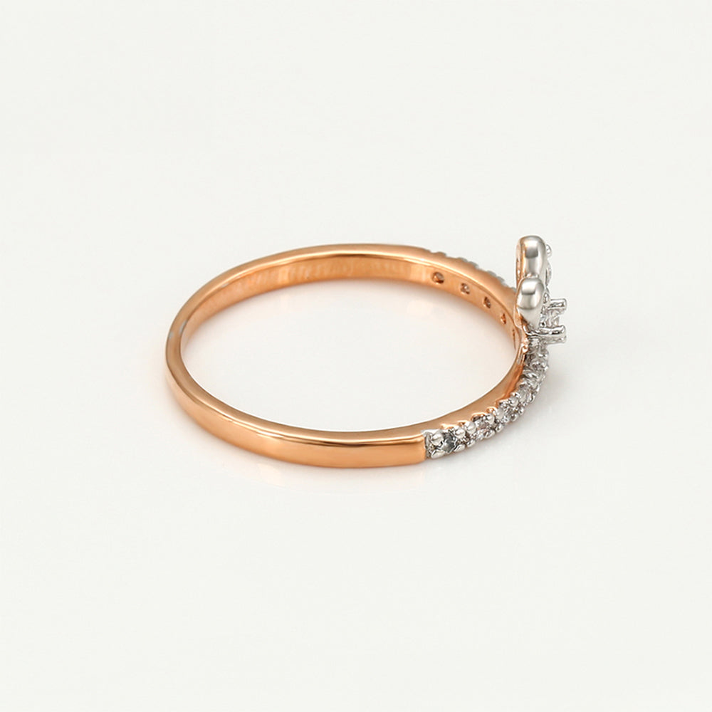 Pozlacený Slitinový Prsten s Bílým Emporia® Křišťálem 6 