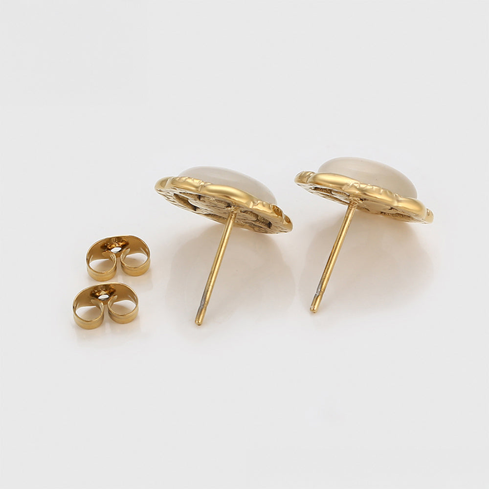 Pozlacené Slitinové Náušnice s Bílým Emporia® Křišťálem 6 