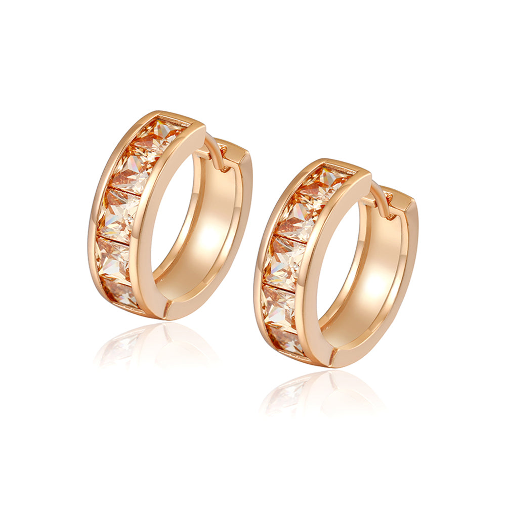 Pozlacené Slitinové Náušnice s Bílým Emporia® Křišťálem 2 