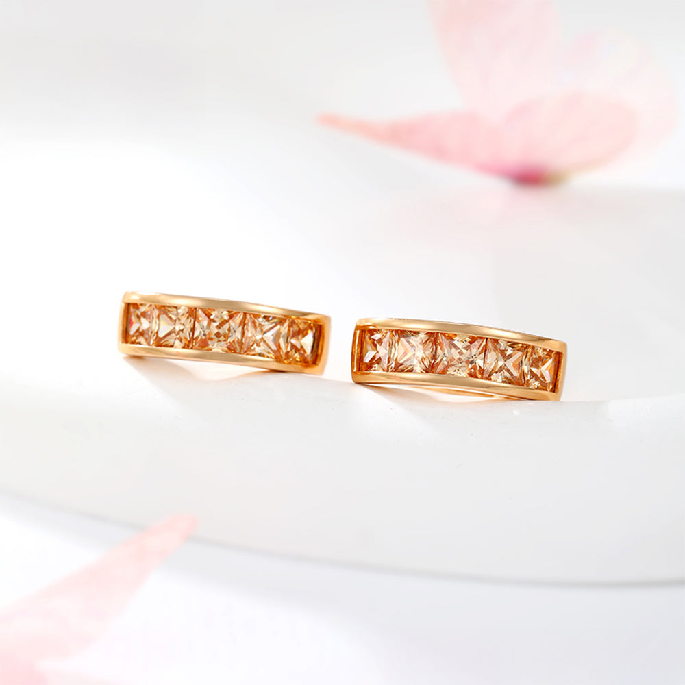 Pozlacené Slitinové Náušnice s Bílým Emporia® Křišťálem 4 