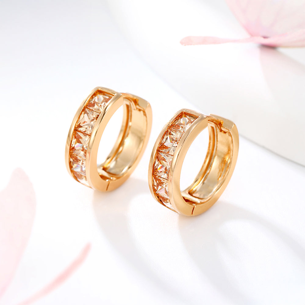 Pozlacené Slitinové Náušnice s Bílým Emporia® Křišťálem 1 