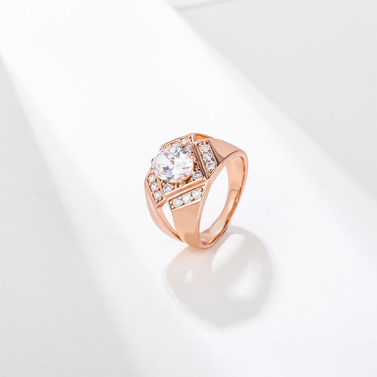 Pozlacený Slitinový Prsten s Bílým Emporia® Křišťálem