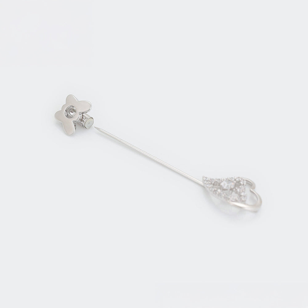 Pozlacený Slitinový Brož s Bílým Emporia® Křišťálem 4 