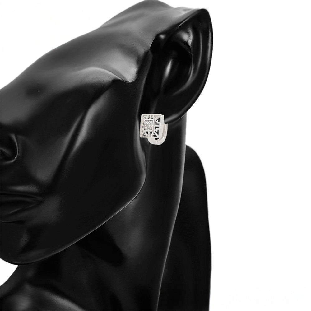 Pozlacená Slitinová Sada s Bílým Emporia® Křišťálem ( Náušnice+Prsten ) 3 