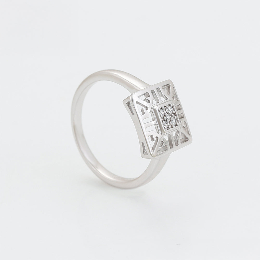 Pozlacená Slitinová Sada s Bílým Emporia® Křišťálem ( Náušnice+Prsten ) 5 