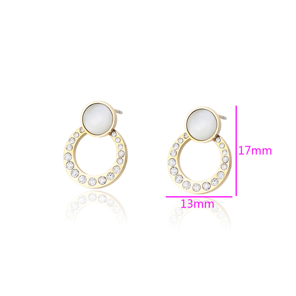 Pozlacené Slitinové Náušnice s Bílým Emporia® Křišťálem 3 