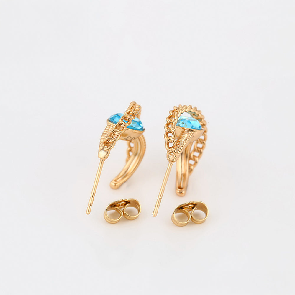 Pozlacené Slitinové Náušnice s Modrým Emporia® Křišťálem