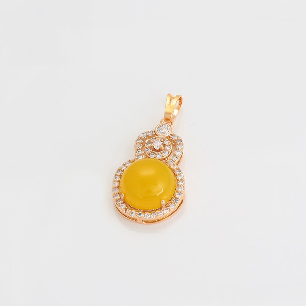 Pozlacený Slitinový Přívěsek se Žlutým Emporia® Křišťálem a Bílým Emporia® Křišťálem 2 