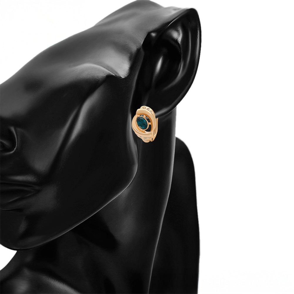 Pozlacené Slitinové Náušnice se Zeleným Emporia® Křišťálem