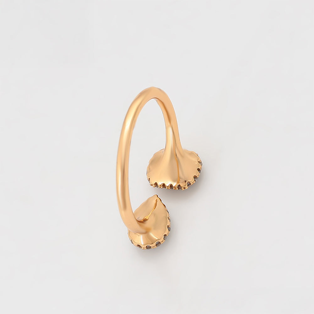 Pozlacený Slitinový Prsten s Modrým Emporia® Křišťálem a Bílým Emporia® Křišťálem