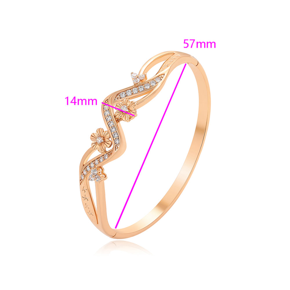 Pozlacený Slitinový Náramek s Bílým Emporia® Křišťálem 2 