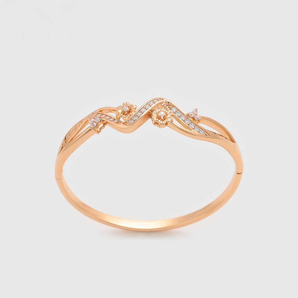 Pozlacený Slitinový Náramek s Bílým Emporia® Křišťálem