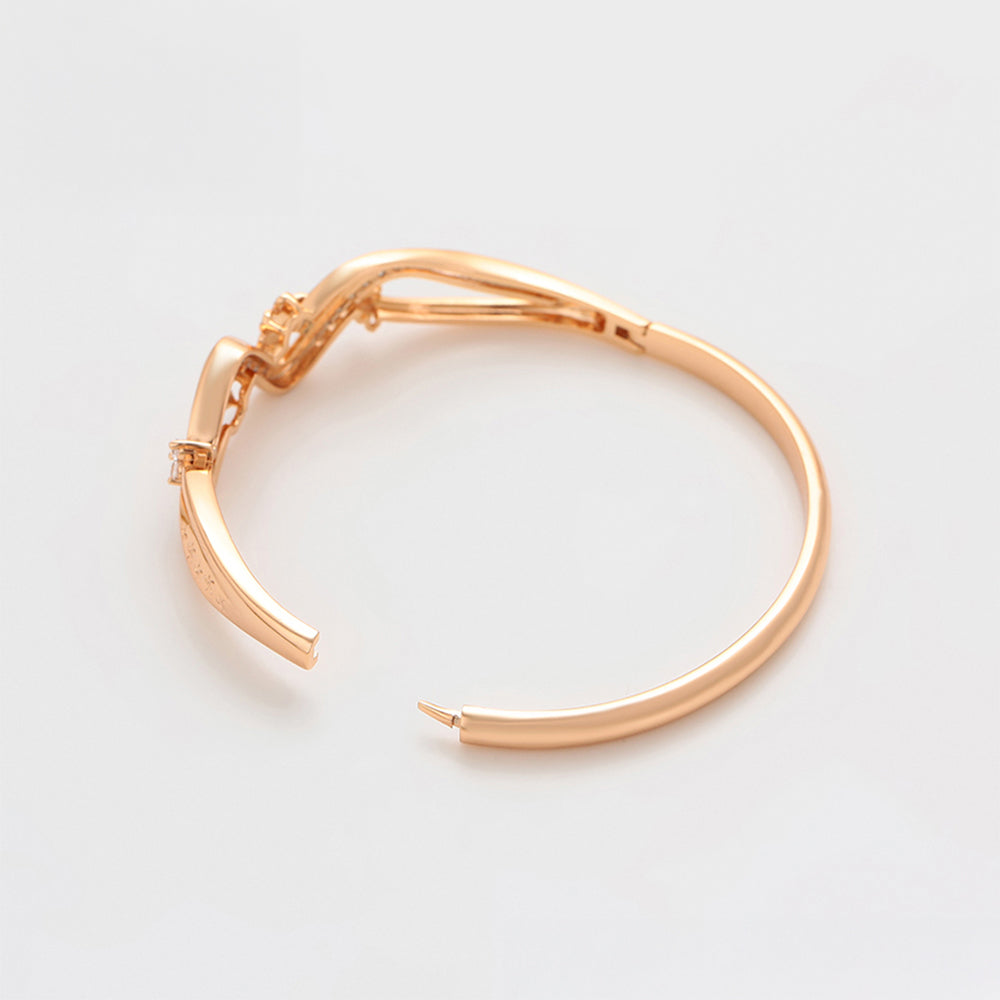 Pozlacený Slitinový Náramek s Bílým Emporia® Křišťálem 6 