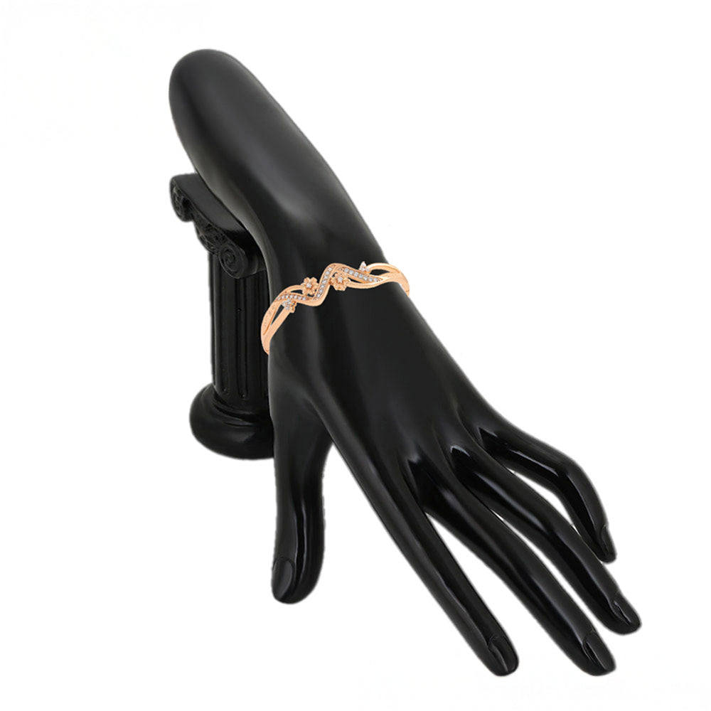 Pozlacený Slitinový Náramek s Bílým Emporia® Křišťálem 8 