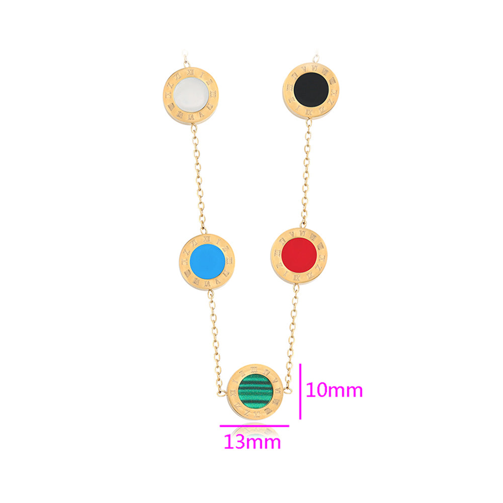 Pozlacený Slitinový Náhrdelník s Červeným Emporia® Křišťálem a Modrým Emporia® Křišťálem 3 