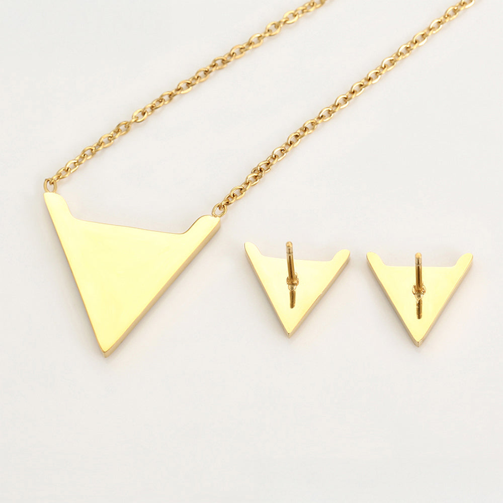 Pozlacená Slitinová Sada s Bílým Emporia® Křišťálem ( Náhrdelník+Náušnice )