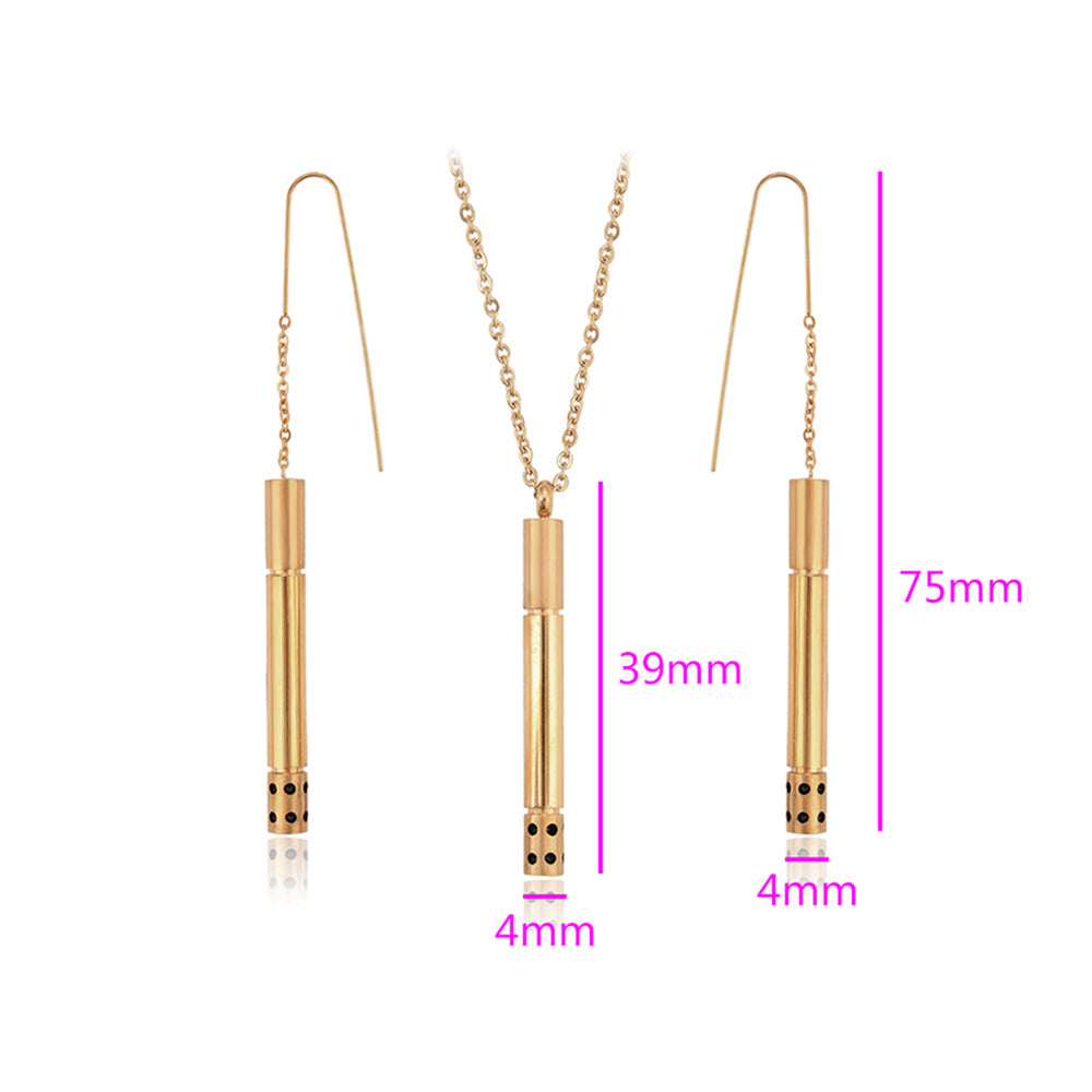 Pozlacená Slitinová Sada s Červeným Emporia® Křišťálem ( Náhrdelník+Náušnice+Přívěsek ) 3 