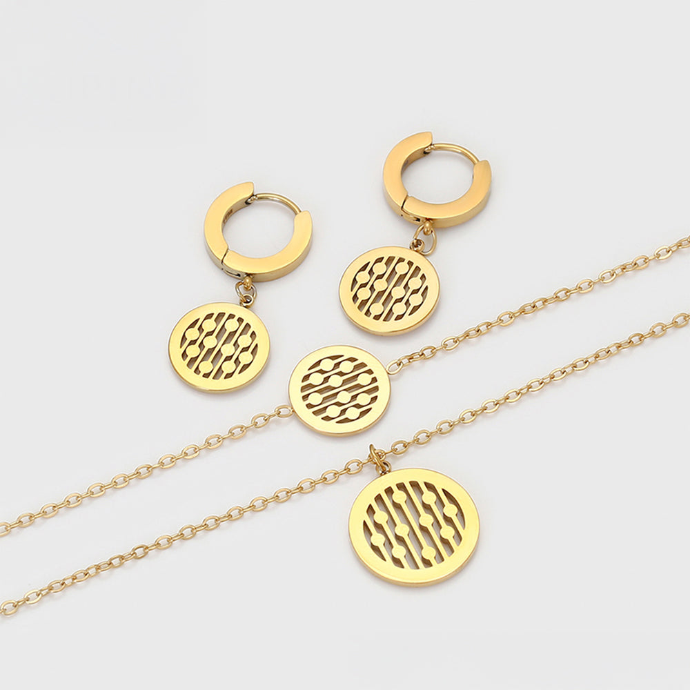 Pozlacená Slitinová Sada s Červeným Emporia® Křišťálem a Modrým Emporia® Křišťálem ( Náhrdelník+Náušnice+Náramek+Přívěsek )