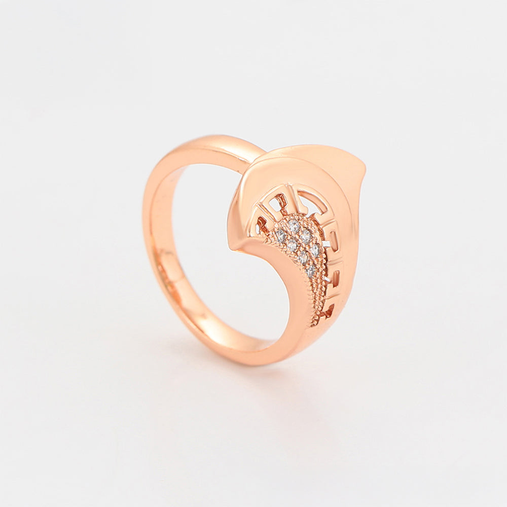 Pozlacená Slitinová Sada s Bílým Emporia® Křišťálem ( Náušnice+Prsten )