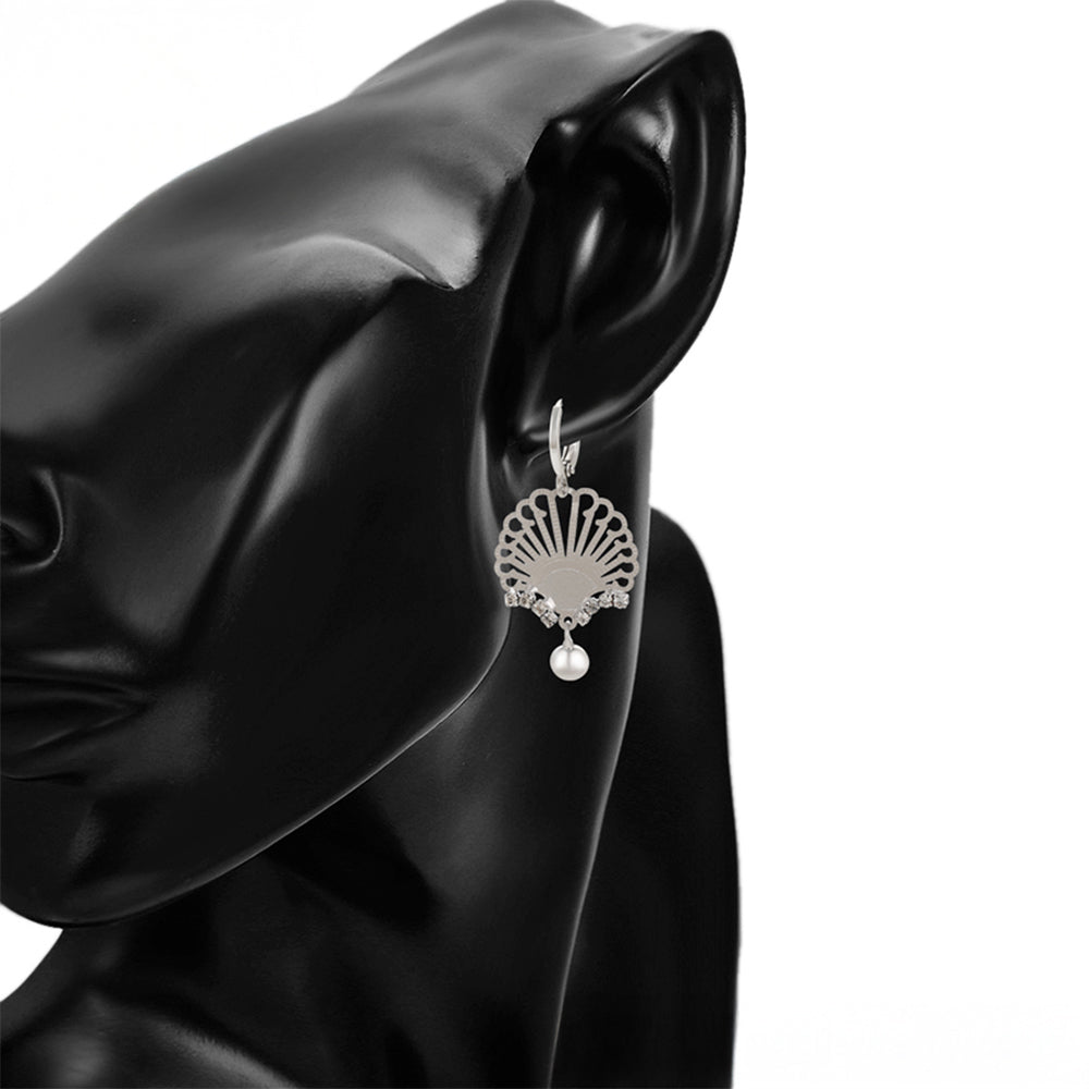 Pozlacená Slitinová Sada s Bílým Emporia® Křišťálem ( Náušnice+Přívěsek )